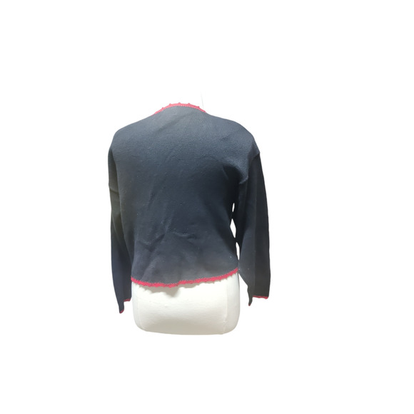 Vintage Nutcracker medium Christmas cardigan sweater scoop neck shoulder pads - Picture 2 of 4